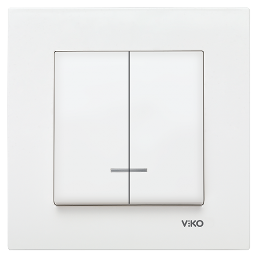 Выключатель 2-кл c индикацией (без рамки) белый Viko Karre (90963650)