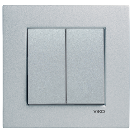 Выключатель 2-кл (без рамки) серебро Viko Novella (92105002)