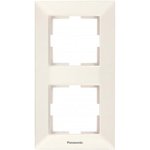 Рамка 2 поста вертикальная кремовая Panasonic Arkedia Slim (WNTF08122BG)