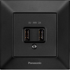 Розетка USB 5V-2A черная