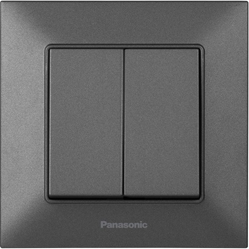 Выключатель 2-кл дымчатый Panasonic Arkedia Slim (WNTC00092DG)