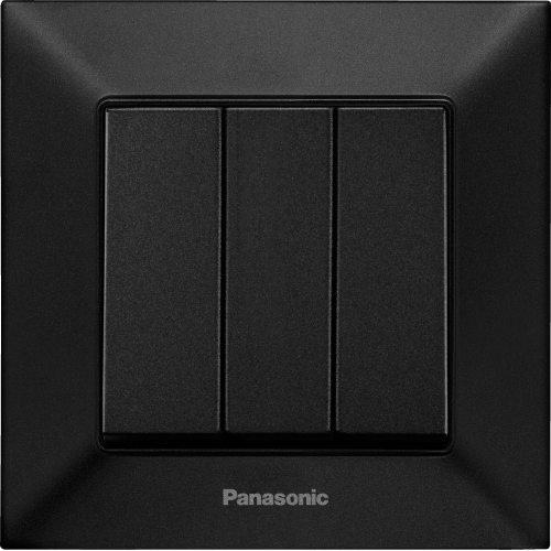 Выключатель 3-кл чёрный Panasonic Arkedia Slim (WNTC00152BL)