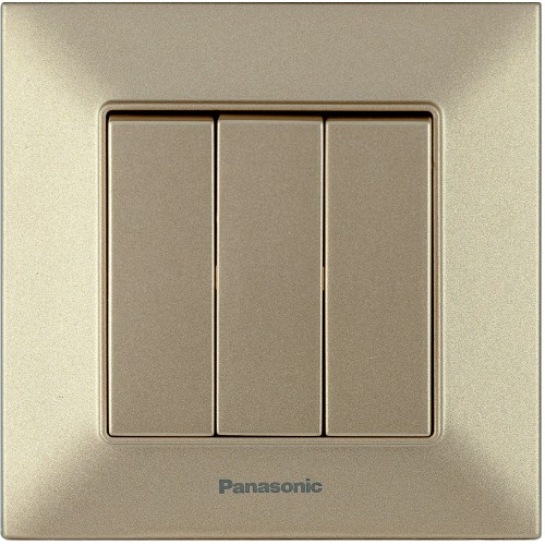 Выключатель 3-кл бронзовый Panasonic Arkedia Slim (WNTC00152BR)