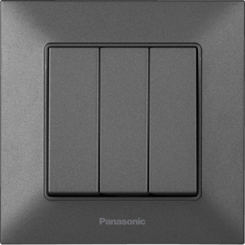 Выключатель 3-кл дымчатый Panasonic Arkedia Slim (WNTC00152DG)