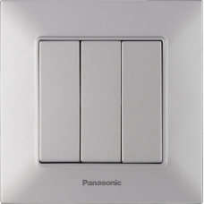 Выключатель 3-кл серебристый