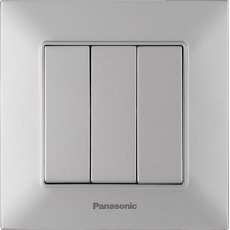 Выключатель 3-кл серебристый