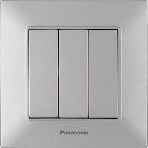 Выключатель 3-кл серебристый Panasonic Arkedia Slim (WNTC00152SL)