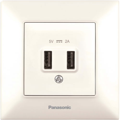 Розетка  USB 5V-2A кремовая Panasonic Arkedia Slim (WNTC02312BG)