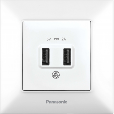 Розетка  USB 5V-2A белая