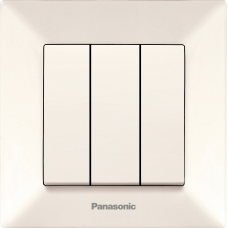 Выключатель 3-кл кремовый