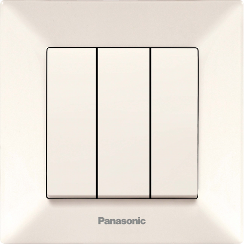 Выключатель 3-кл кремовый Panasonic Arkedia Slim (WNTC00152BG)