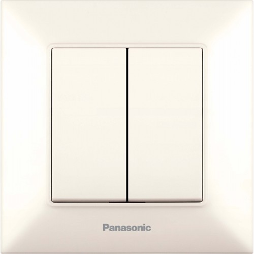 Выключатель 2-кл кремовый (без рамки) Panasonic Arkedia Slim (WNTC00092BG)