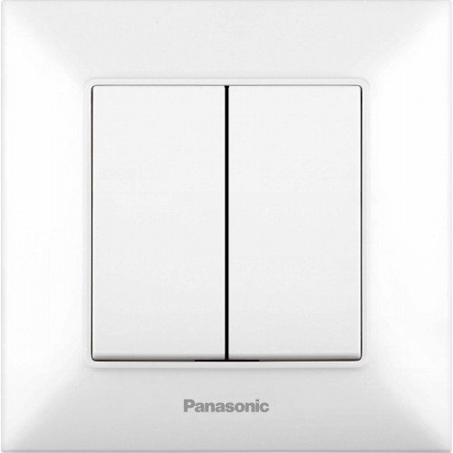 Выключатель 2-кл белый (без рамки) Panasonic Arkedia Slim (WNTC00092WH)