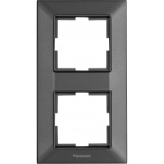 Рамка 2 поста вертикальная дымчатая