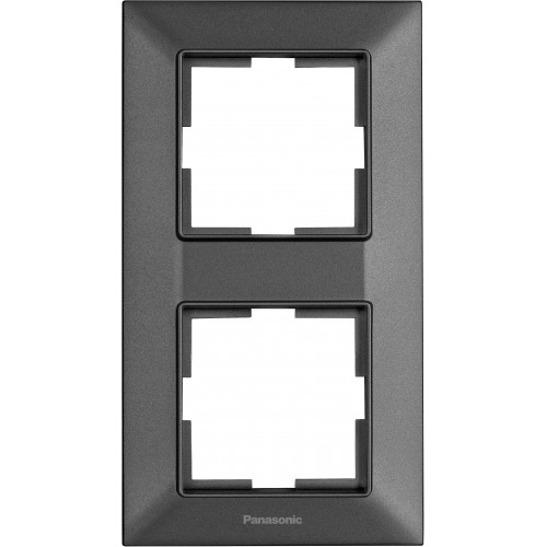 Рамка 2 поста вертикальная дымчатая Panasonic Arkedia Slim (WNTF08122DG)