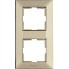 Рамка 2 поста вертикальная бронзовая