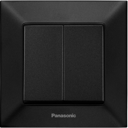 Выключатель 2-кл чёрный Panasonic Arkedia Slim (WNTC00092BL)