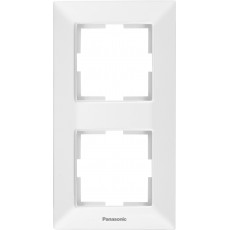 Рамка 2 поста вертикальная белая