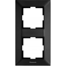 Рамка 2 поста вертикальная черная