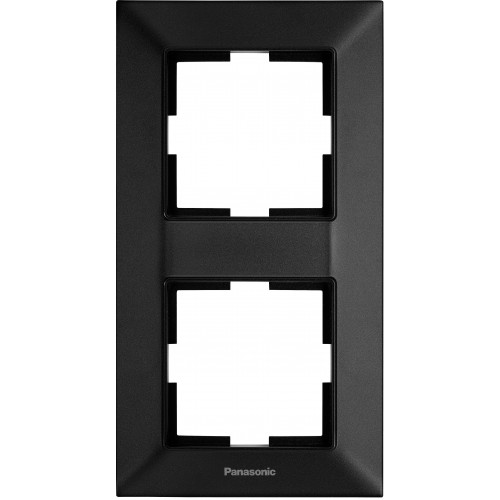 Рамка 2 поста вертикальная черная Panasonic Arkedia Slim (WNTF08122BL)