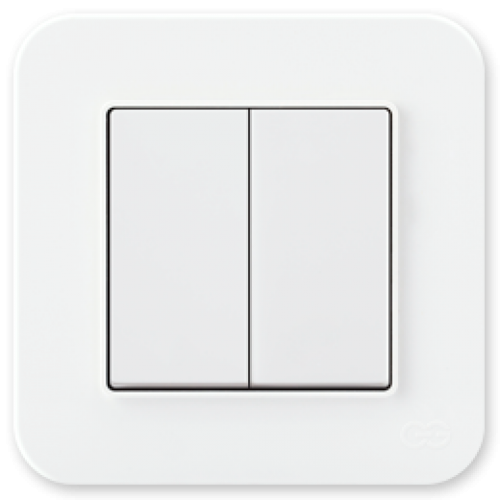 Выключатель 2-кл (без рамки) белый Gunsan Radius (01409300-1501030)