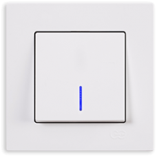 Выключатель 1-кл с индикацией (без рамки) белый