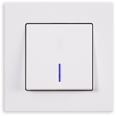 Выключатель 1-кл с индикацией (без рамки) белый