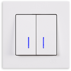 Выключатель 2-кл с индикацией (без рамки) белый