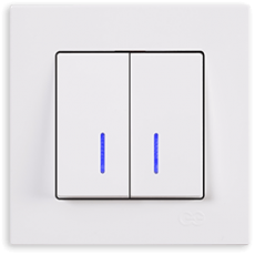 Выключатель 2-кл с индикацией (без рамки) белый
