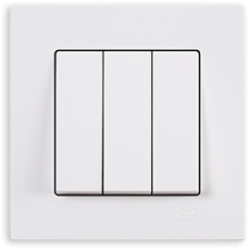 Выключатель 3-кл (без рамки) белый