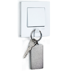 Выключатель 1-кл с держателем для ключей (в сборе) белый