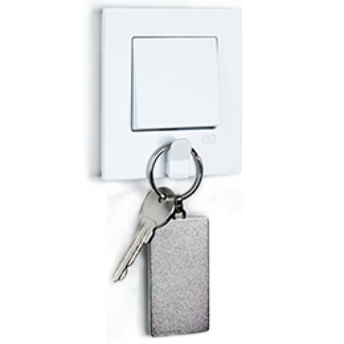 Выключатель 1-кл с держателем для ключей (в сборе) белый Gunsan Eqona original (01401104-100101)