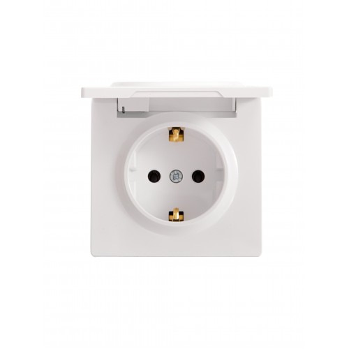 Розетка с заземлением с крышкой Lezard Leto (752-0200-123B)