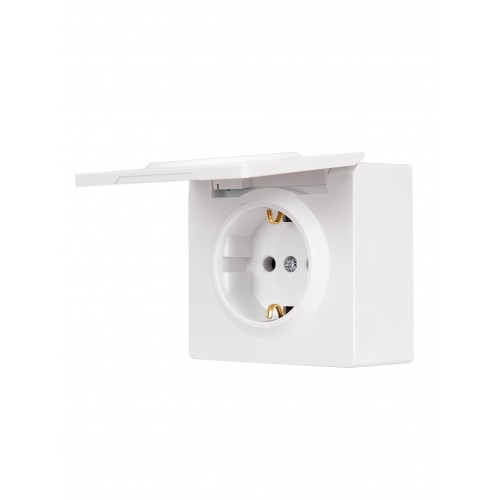 Розетка с заземлением с крышкой Lezard Leto (752-0200-123B)