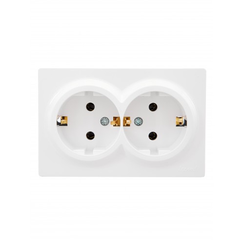 Розетка с заземлением двойная Lezard Leto (752-0200-127B)