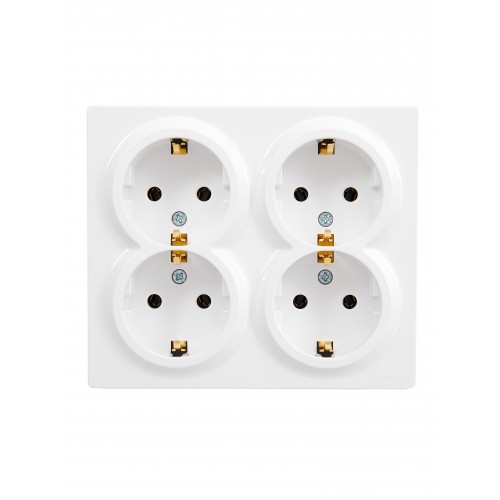 Розетка с заземлением четверная Lezard Leto (752-0200-127BDP)