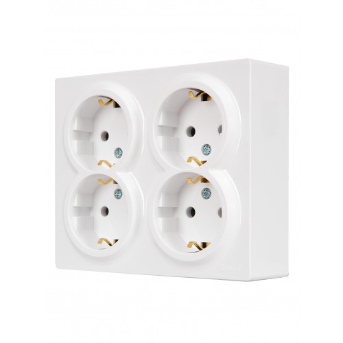 Розетка с заземлением четверная Lezard Leto (752-0200-127BDP)