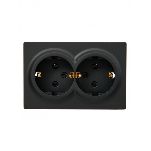 Розетка с заземлением двойная