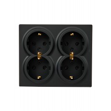 Розетка с заземлением четверная