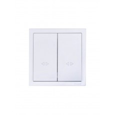  Выключатель двойной промежуточный белый безвинтовой зажим (10шт/120шт)