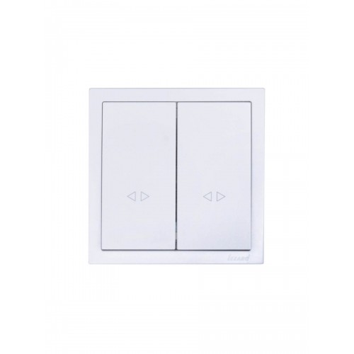  Выключатель двойной промежуточный белый безвинтовой зажим (10шт/120шт) Lezard Zima (704-0288-107TW)