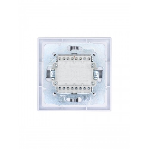  Выключатель двойной промежуточный белый безвинтовой зажим (10шт/120шт) Lezard Zima (704-0288-107TW)