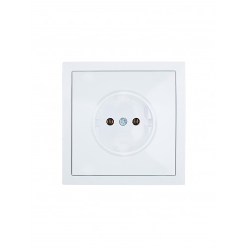 Розетка б/з белая безвинтовой зажим (10шт/120шт) Lezard Zima (704-0288-121BQC)