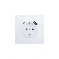 Розетка с/з TC + USB разъем белая (10шт/120шт)
