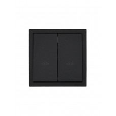 Выключатель промежуточный двойной черный бархат безвинтовой зажим (10шт/120шт)