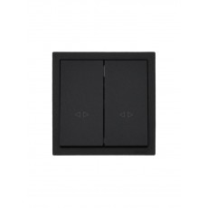 Выключатель промежуточный двойной черный бархат безвинтовой зажим (10шт/120шт)