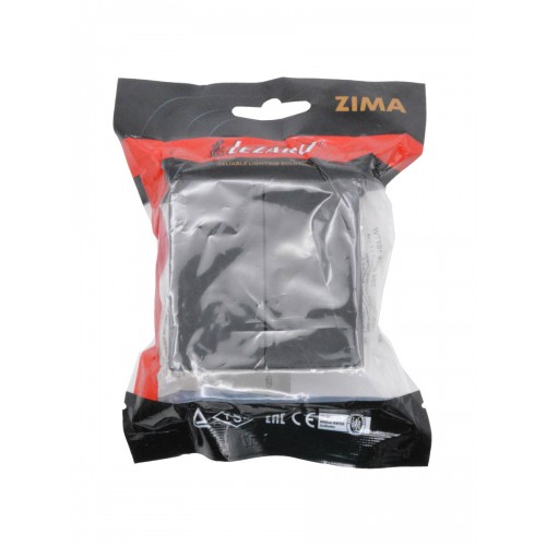 Выключатель промежуточный двойной черный бархат безвинтовой зажим (10шт/120шт) Lezard Zima (704-4288-107TW)