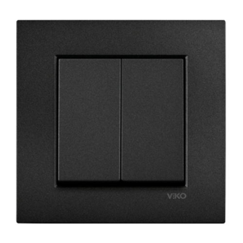 Выключатель 2-кл (без рамки) черный Viko Novella (92105502)