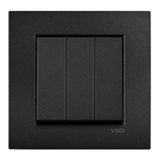 Выключатель 3-кл (без рамки) черный