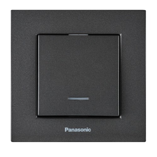 Выключатель 1-кл с индикацией (без рамки) дымчатый Panasonic Karre plus (WKTT00022DG-BY)